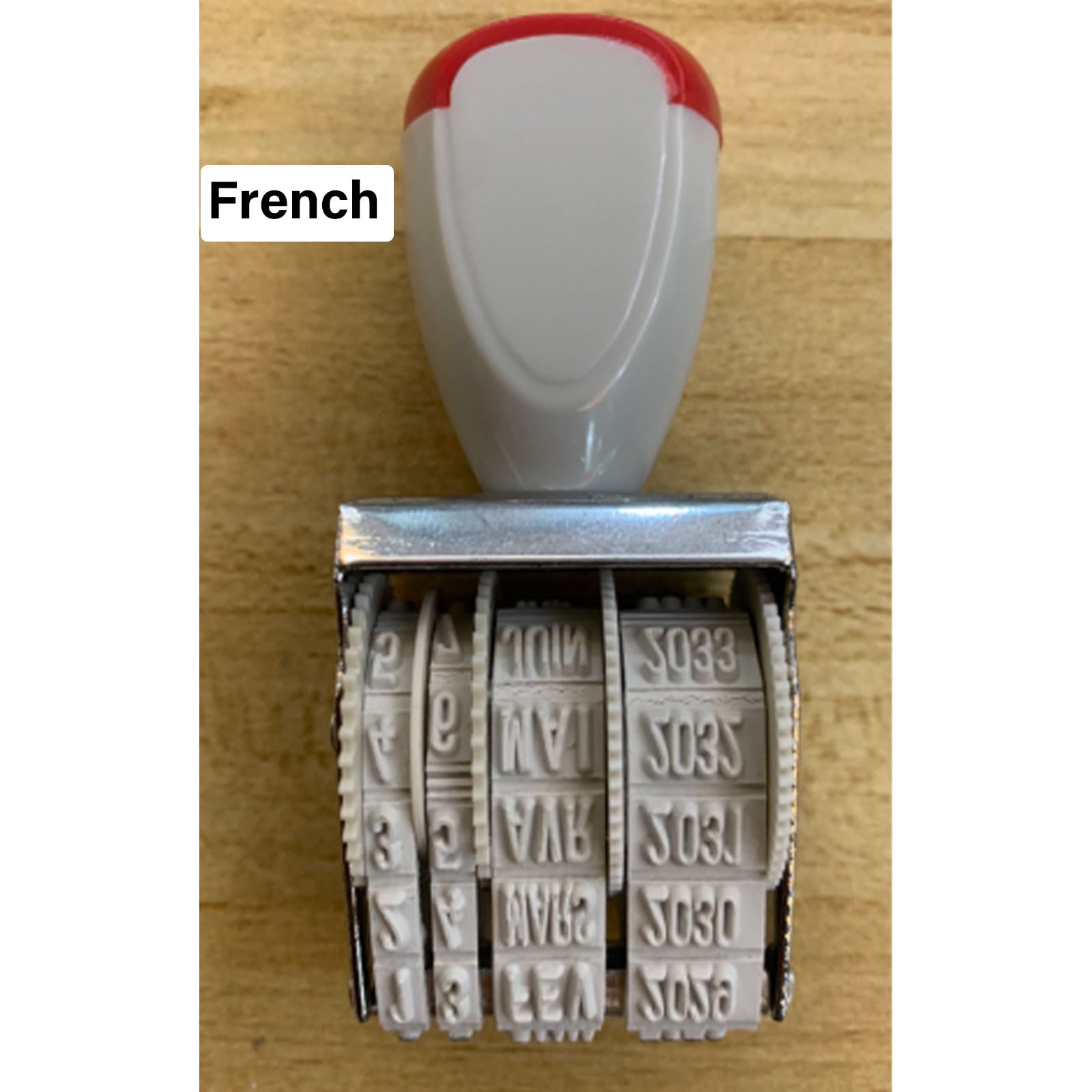 Tampon Dateur Réglable Trilingue (anglais/espagnol/français) - Pour Bureau, école, Entrepôt