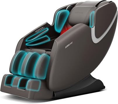 Full Body Zero Gravity Massage Chair, Electric Shiatsu Massage Recliner with Foot Roller, Bluetooth Speaker for Family Friends, Faux Leather