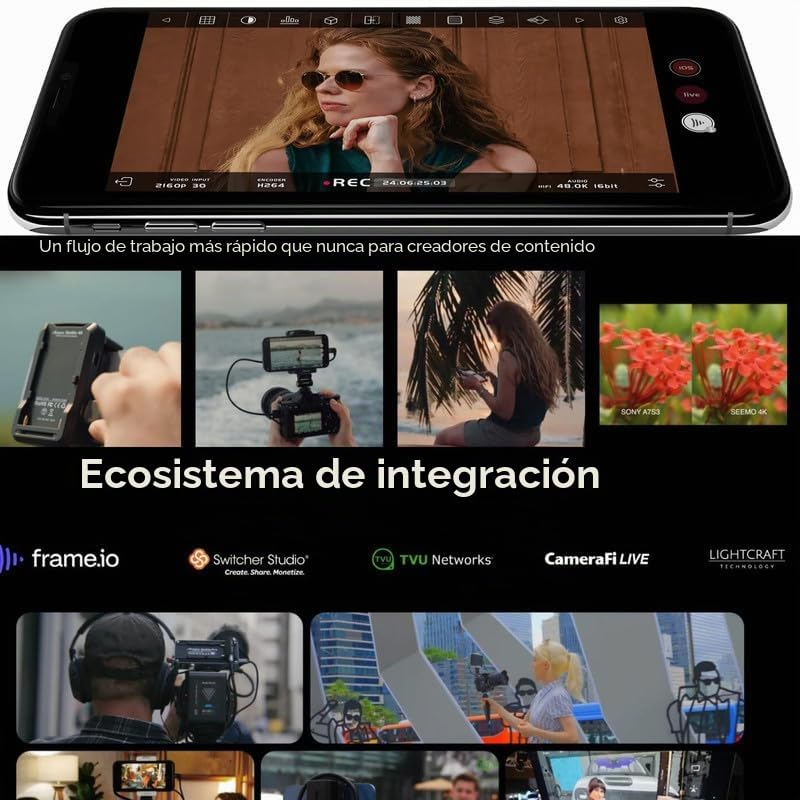 Accsoon SeeMo 4K - Adaptador de vídeo 4K HDMI para dispositivos iOS para iPad/iPhone/cámaras para monitorear/grabación/transmisión en directo.(negro)