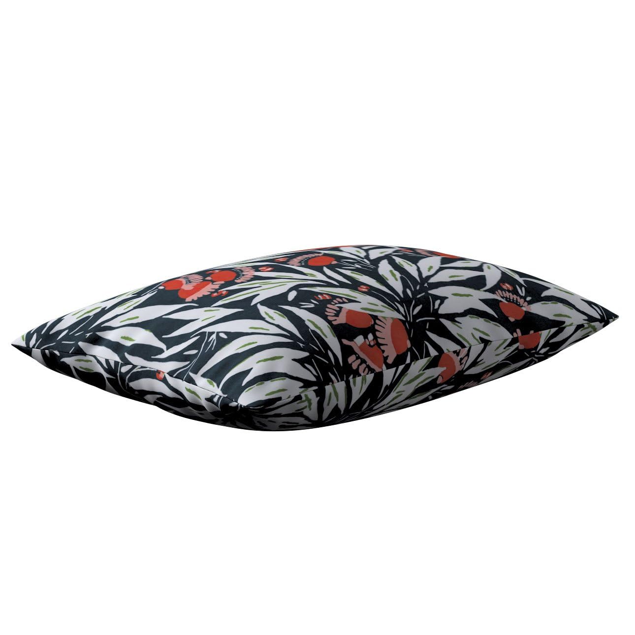 Dekoria Kinga Funda de almohada Rectángulo Fundas de almohada 60 x 40 cm flores sobre fondo azul marino