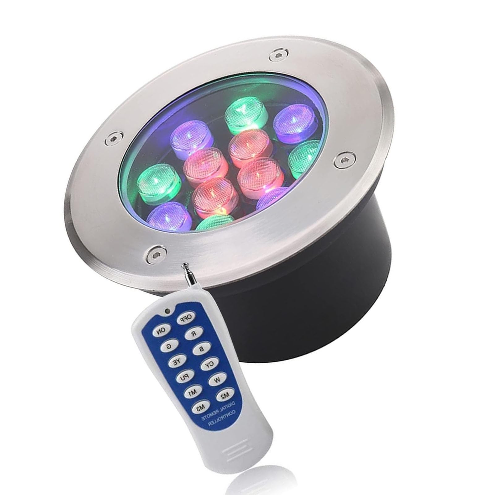 Wodoodporna lampa podłogowa IP68 - Fontanna RGB - Zewnętrzny reflektor wpuszczany, oświetlenie ogrodu krajobrazu, oświetlenie krajobrazu niskiego napięcia 12 V, do ogrodu, na zewnątrz, staw (kolor: RG