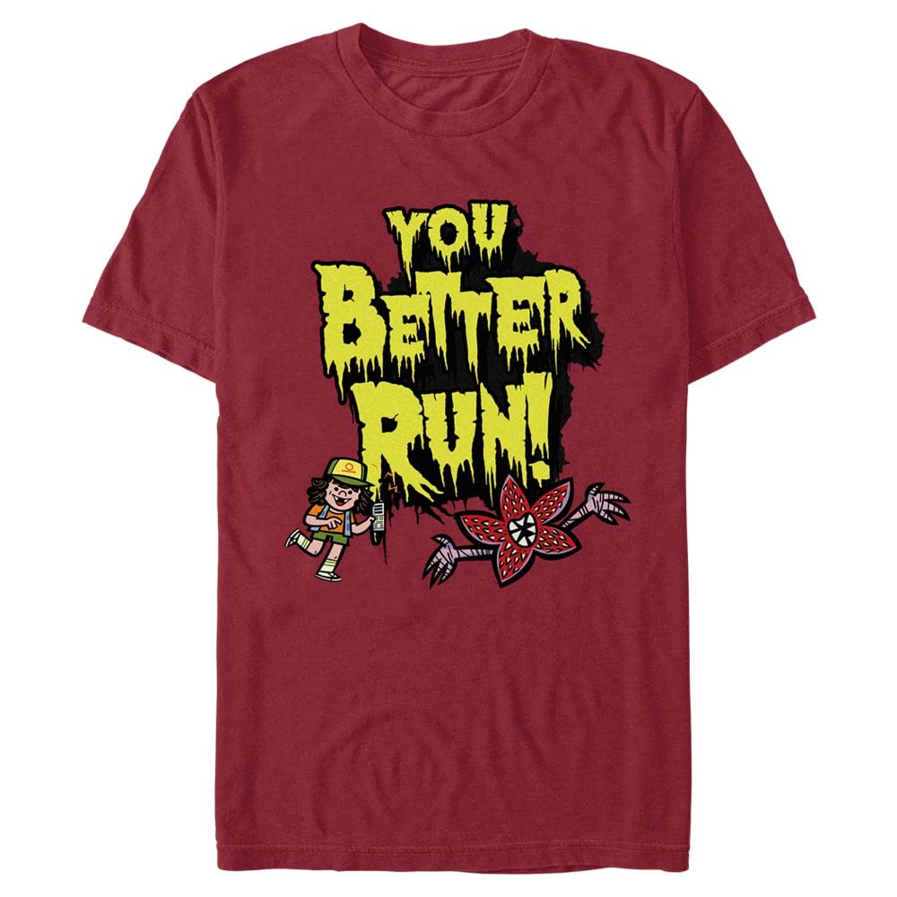 Stranger ThingsMen's Better Run Short Sleeve T-shirt T-Shirt