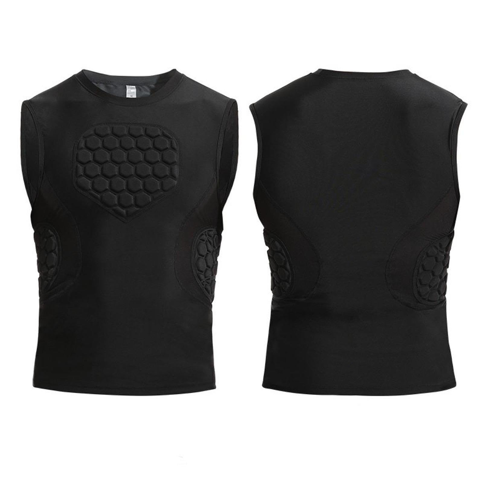 F Fityle Camisa de compresión Acolchada para Hombre Protector de Costilla de la Costilla aliviable Chaleco de compresión de Equipo de protección para Rugby de