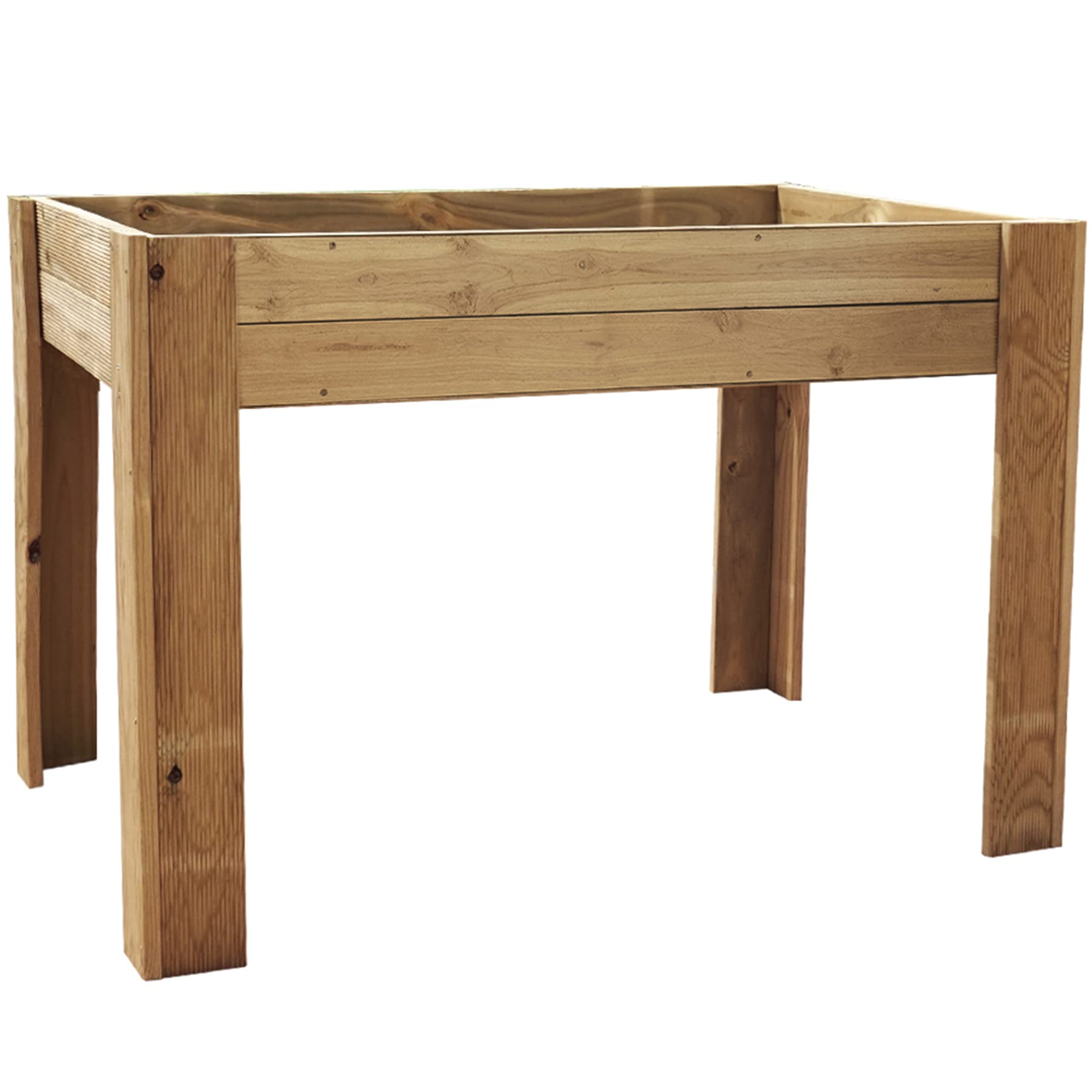PLANTAWA Mesa de Cultivo Ceres 120, Mesa Rectangular Grande, Madera, 120 x 80 x 80 cm, Jardinera Exterior para Terraza Jardín Monta tu Huerto Urbano