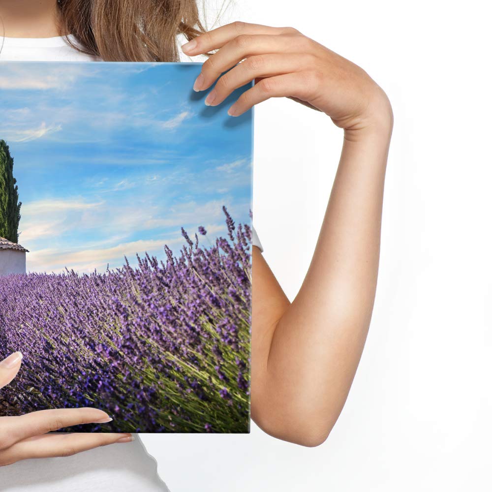 Muralo Wandbild Blumen, Lavendel, Natur, Landschaft - 120x80 cm | Leinwandbild, Modernes Design, hochauflösender Druck - ideal für Schlafzimmer und Wohnzimmer, Frühlingsflair das ganze Jahr
