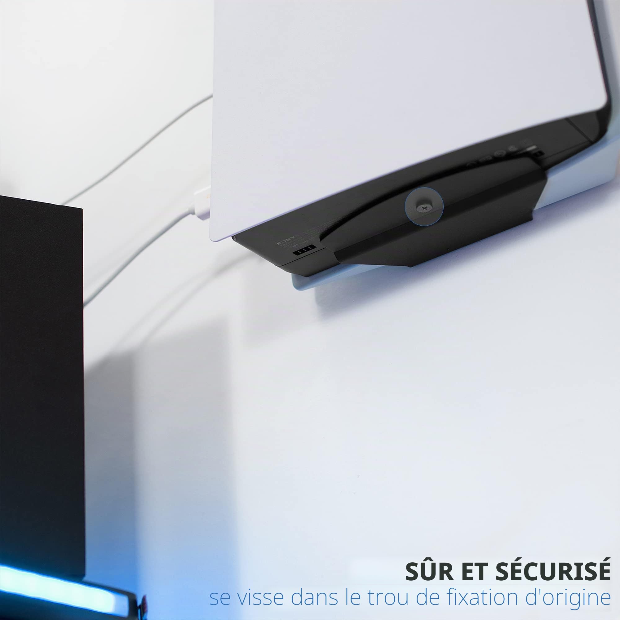 VIVO MOUNT-PS5B Support mural en acier pour console de jeu PS5, écran vertical pour Playstation 5, design ouvert, noir