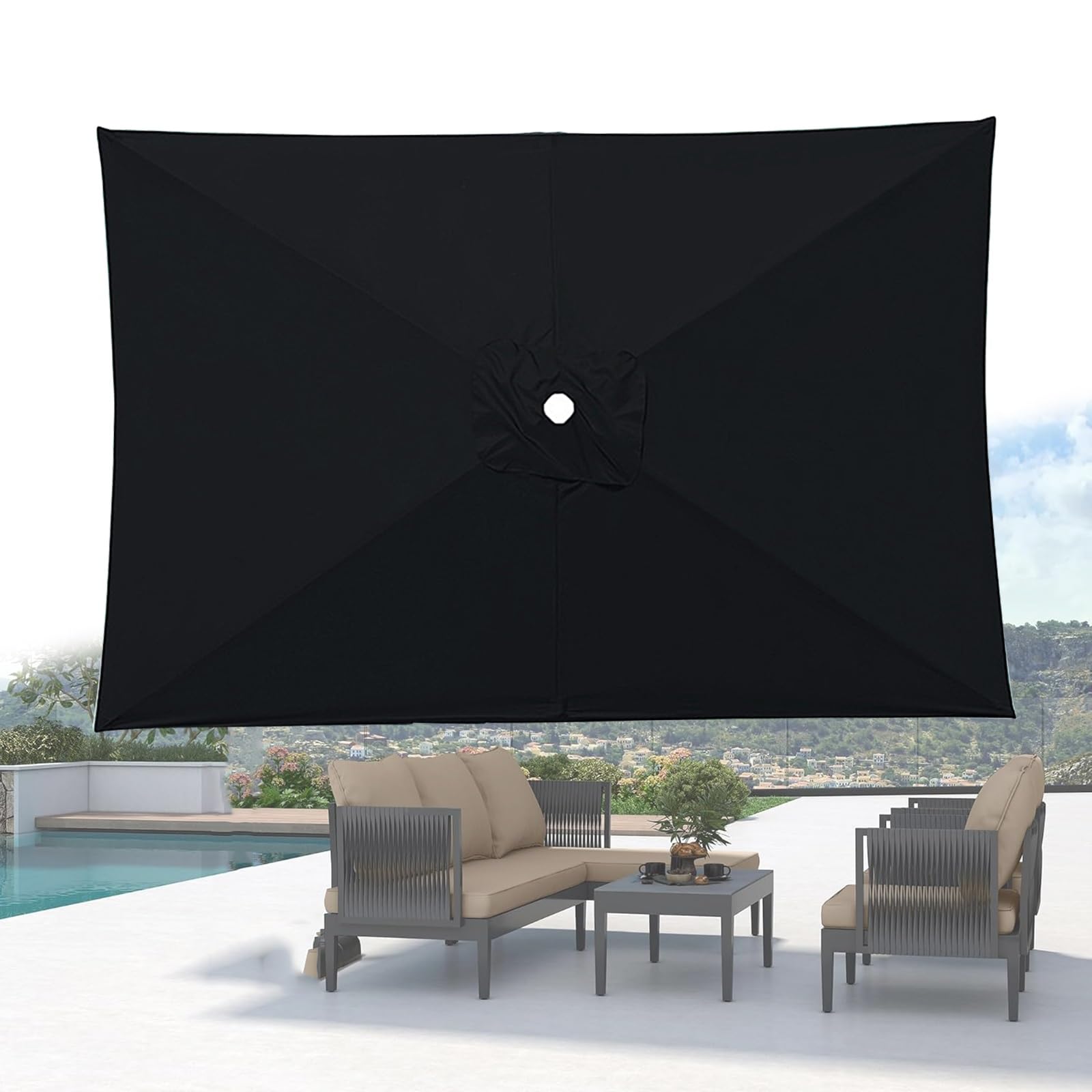 Toile de rechange parasol 3x2 anti-UV et imperméable pour une haute protection solaire
