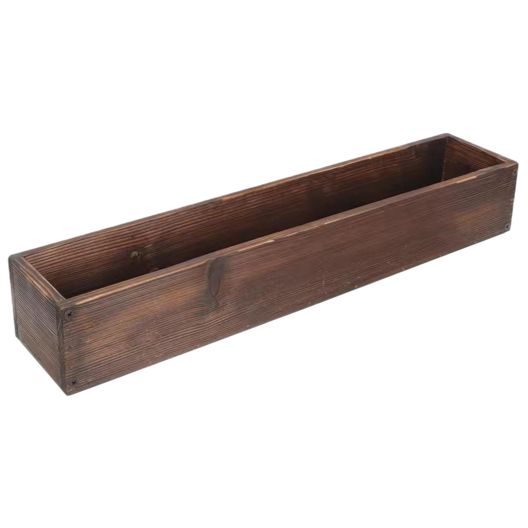 Faroby Wood Planter Rectangle, Wooden Box 19.7x4x2.8, Rustic Wood Planter Box, Rectangular Flower Pot