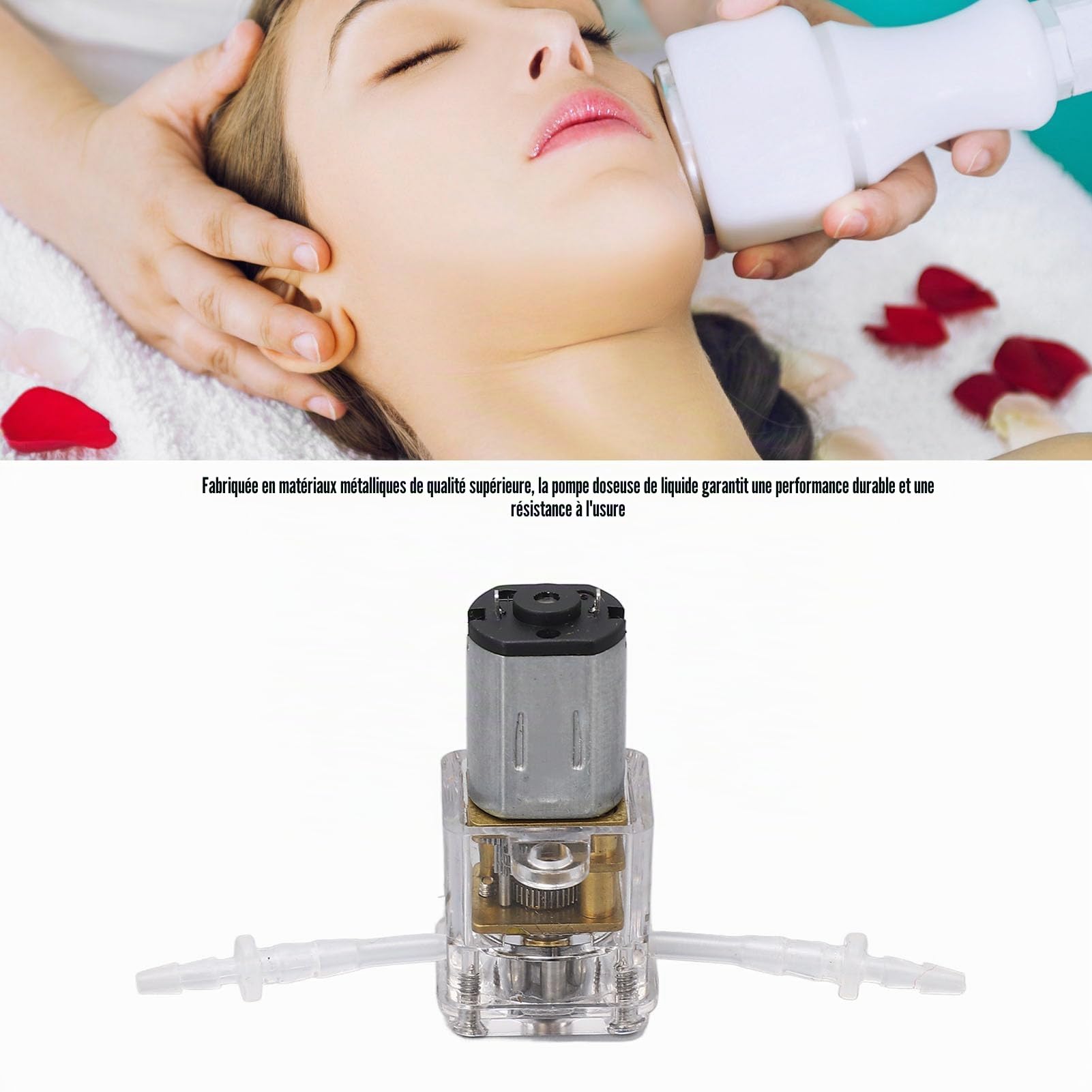 Mini Pompe Péristaltique 1ml par Min Débit 0.001m Ascenseur Transparent Shell Liquide Pompe Doseuse pour la Beauté Dispositif Médical (G10 6V)