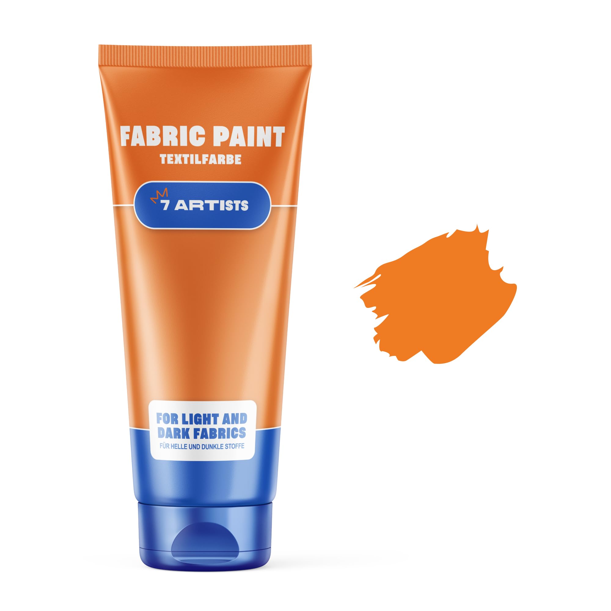 7 Artists Orange 60Ml Orange Fabric Paint 60 Ml – Permanent Textile Paint For Clothes, Shoes & Denim | Water Based Jeans, Leather & Sneaker Paints | Washable Non-Toxic Fabric Dye For Cotton & Synthetic Fabrics