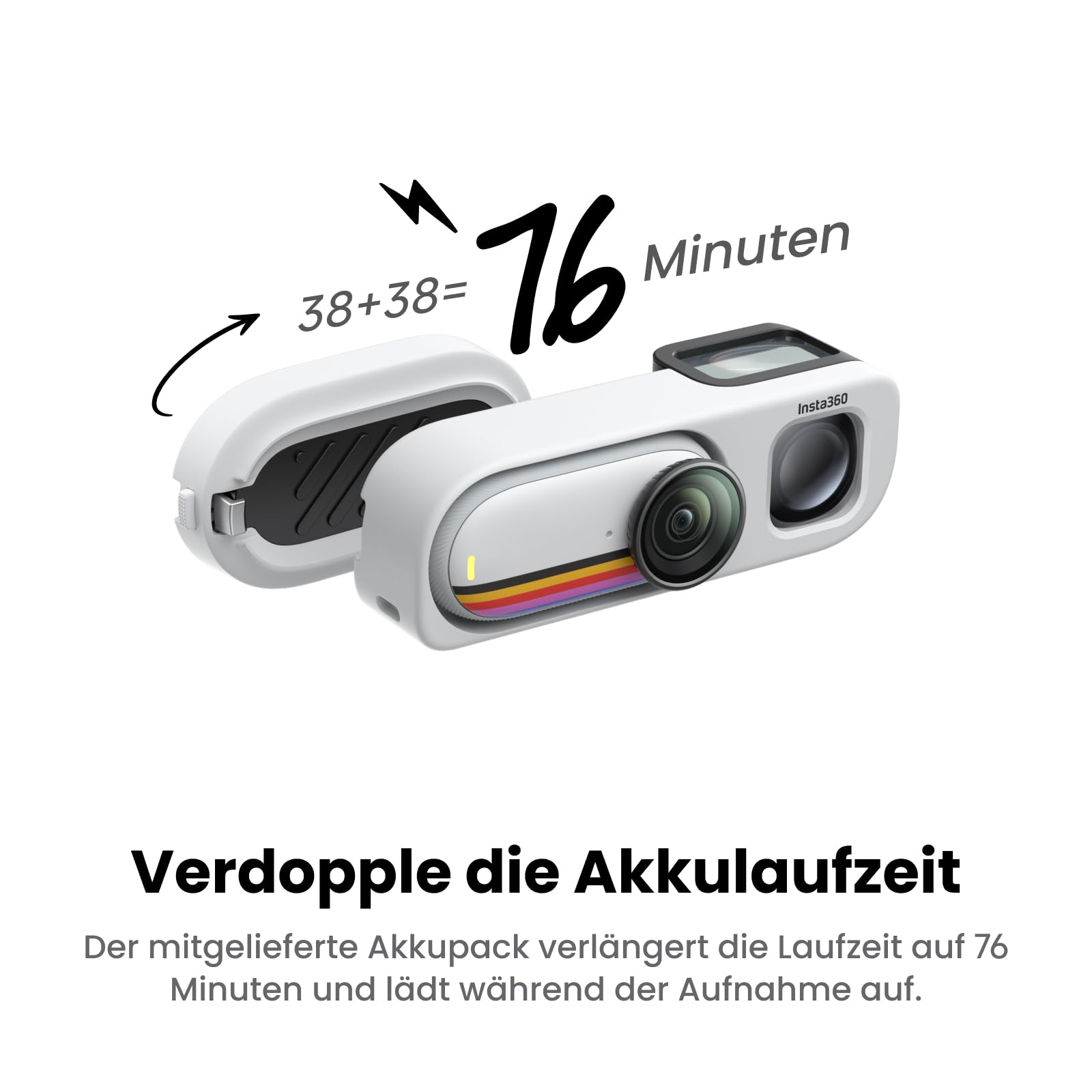 Insta360 GO 3S Retro-Bundle Sonderedition 128 GB Weiß 4K Vlogging-Kamera Freihand-POV-Kamera Retro-Filter 30 fps Extra-Akku