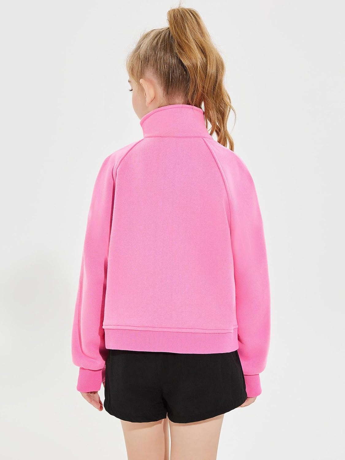 Haloumoning Girls Half Zip Sweatshirt Long Sleeve Pullover Crop Tops Kids Lightweight Fleece Fashion Winter Clothes - Image 5