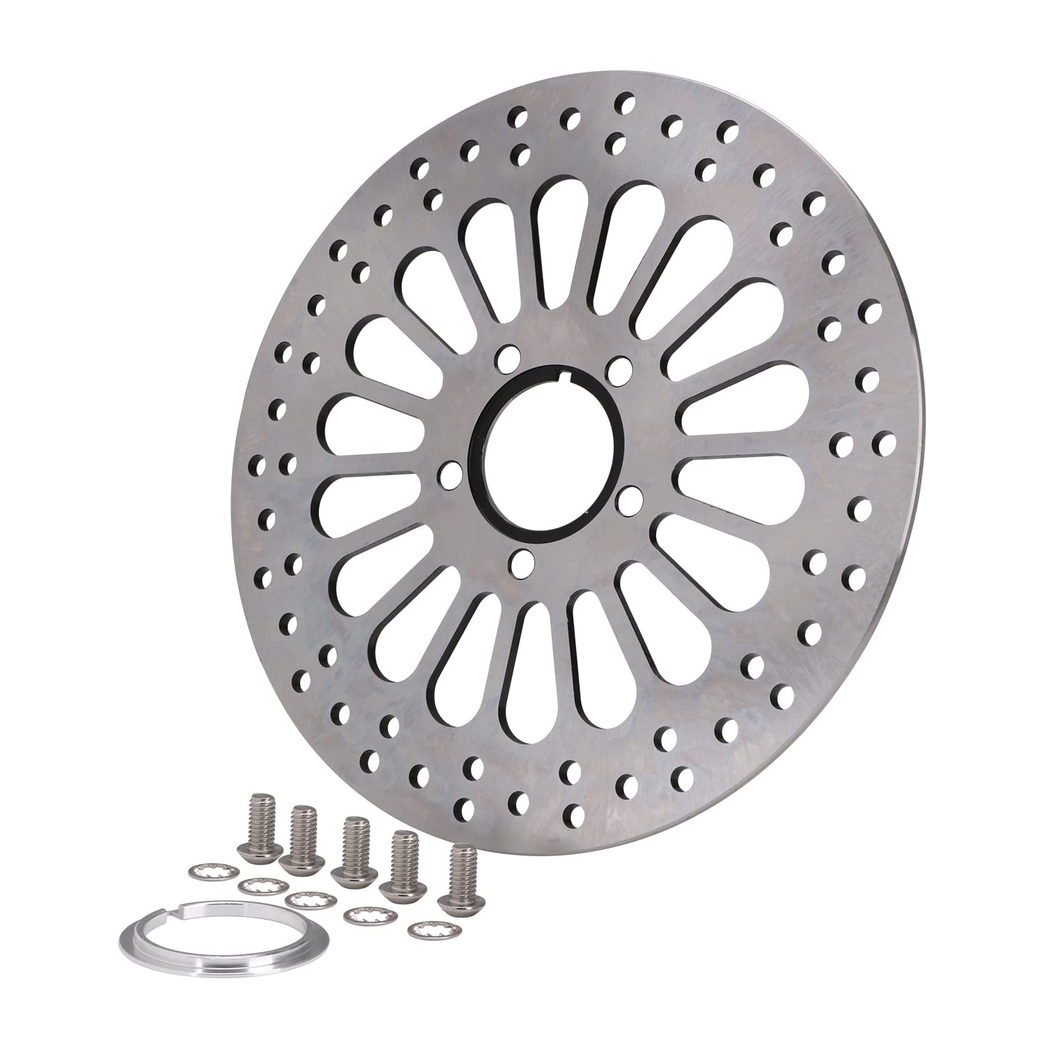 11,5" Discos Freno Delanteros Moto,Discos Freno Acero de Aleación para Touring Softail Sportster y Dyna 1984-2013 (excepto Touring 2008-2013)