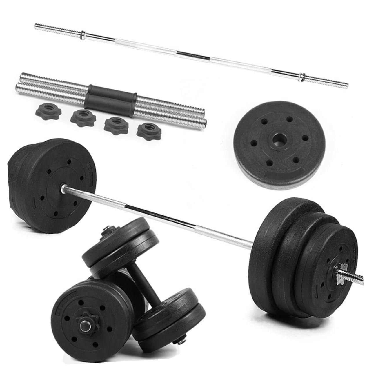 Yardwe Barbell Material 2pcs Dumbbell Plates Plastic Coated 1.5kg/pc No Odor No Damage for Home Gym