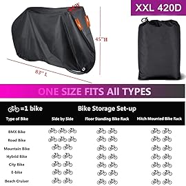 Indeed BUY Bike Cover for 1,2 or 3 Bikes Waterproof Bicycle Cover Outdoor Bike Storage Covers XL XXL 420D Heavy Duty Rain Sun UV Wind Proof for Mountain Road Electric Bike etc