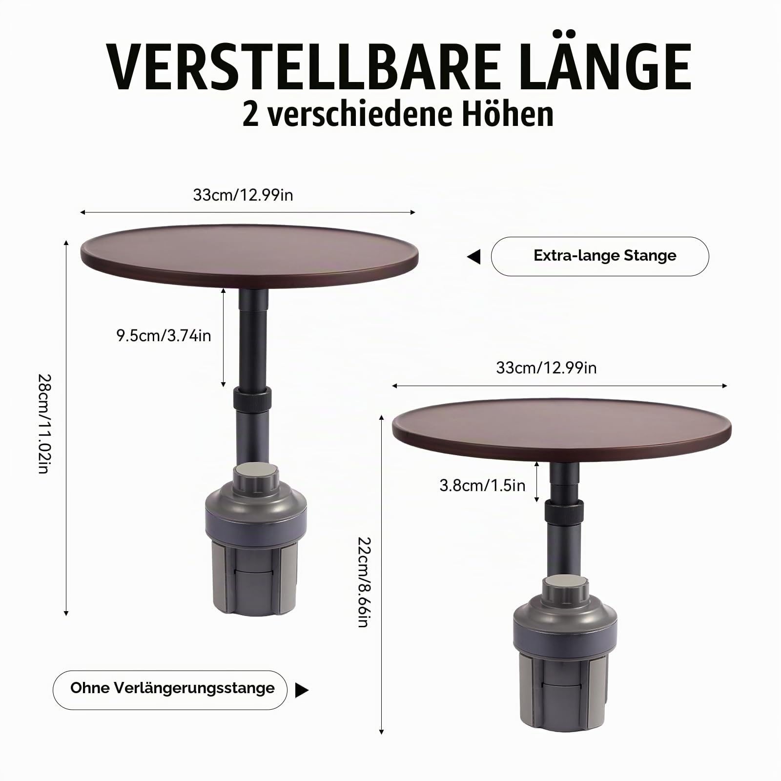 Xiake 360 ° Auto Tisch Tablett,Auto Tablett & Schreibtisch für Laptop,Universel Auto Getränkehalter Tisch Snacktablett,kompatibel mit Tesla Model Y/3,Ford F150/Explorer/Maverick(Original)