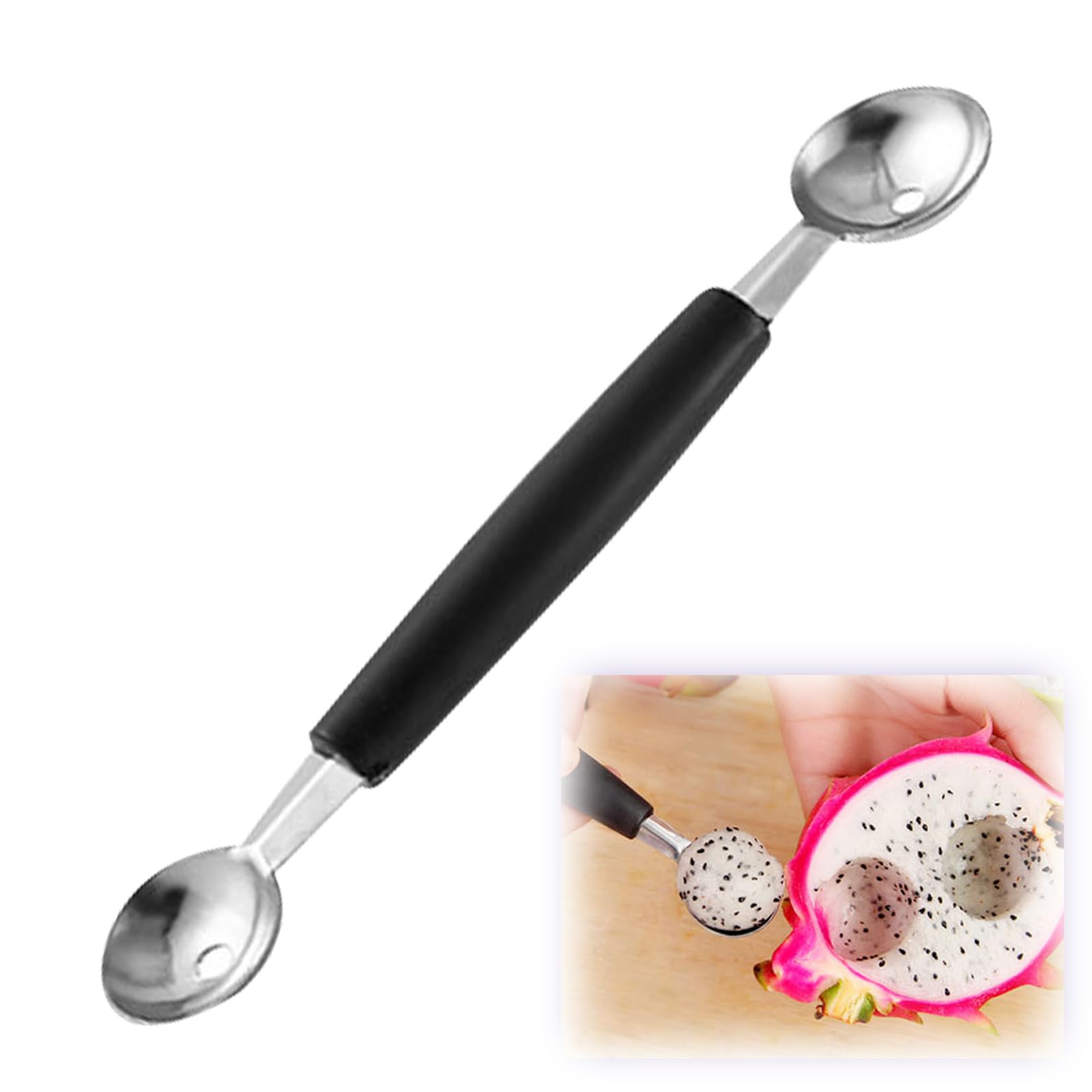Macchina Per Polpette E Scavino Per Meloni In Acciaio Inox – Antiaderente 3,5 Cm – Manico Antiscivolo - 2