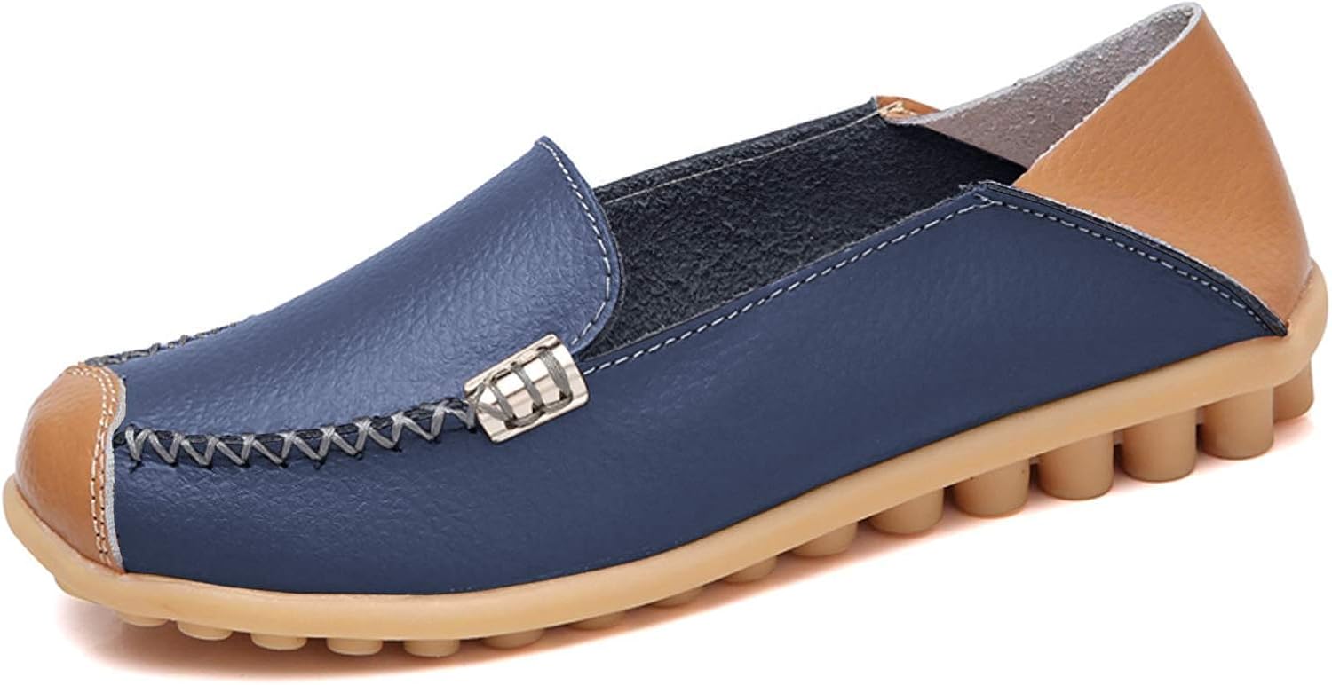 VenusCelia Women's Comfort Walking on Air Flat Loafer(7 M US,Navy)
