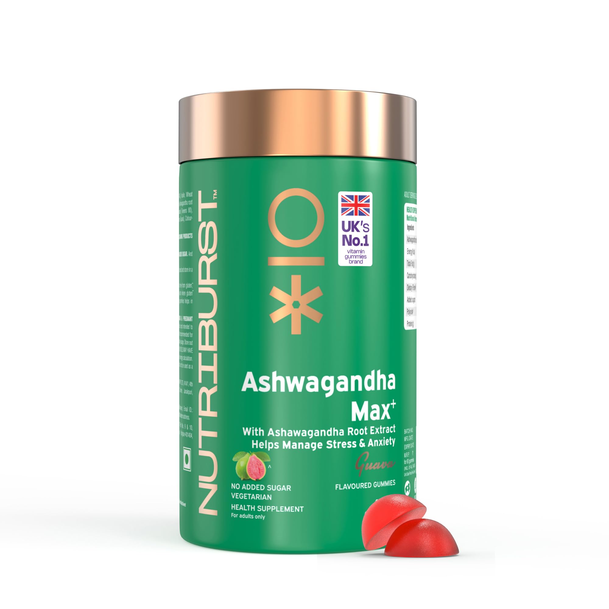 Nutriburst Ashwagandha Max 500mg Gummies for Stress and Anxiety Relief
