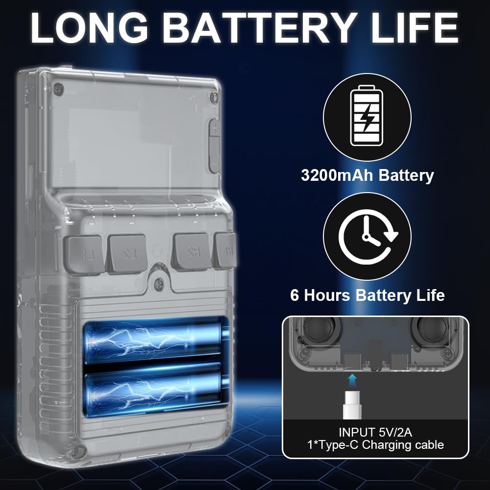 R36S Retro Handheld Game Console, Retro Games Console with 3.5 Inch HD Screen, Portable Handheld Games Consoles, Video Player with 64G TF Card and 15,000+ Classic Games, 3200mah Battery — view 6