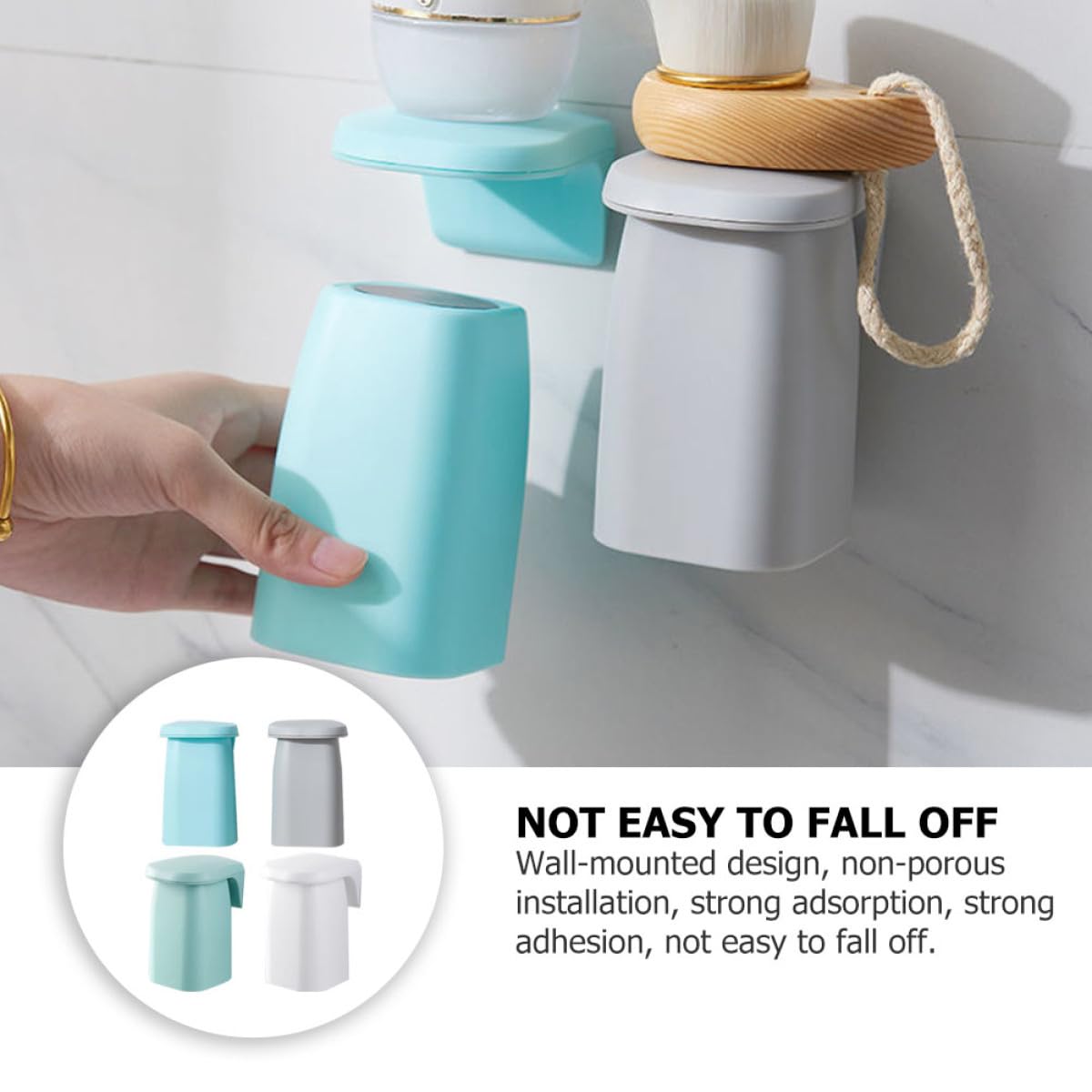 Artibetter Portaspazzolini da Bagno Magnetico da Parete 4 Pezzi in Pp Semplice per Casa Adesione Potente e Prevenzione Polvere senza Perforazione