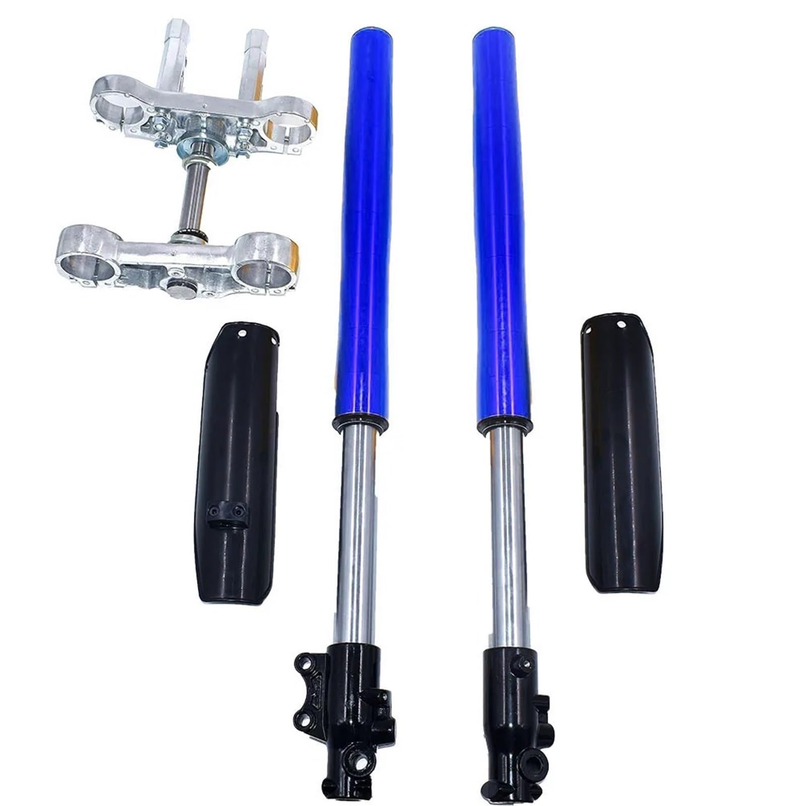 Amortiguador gas presión puntal trasero Horquilla Delantera Invertida 710Mm Motocicleta Dispositivo Absorción Impactos 45Mm/48Mm Placa Superior Inferior CRF KLX(BLUE 12MM AXLE HOLE)