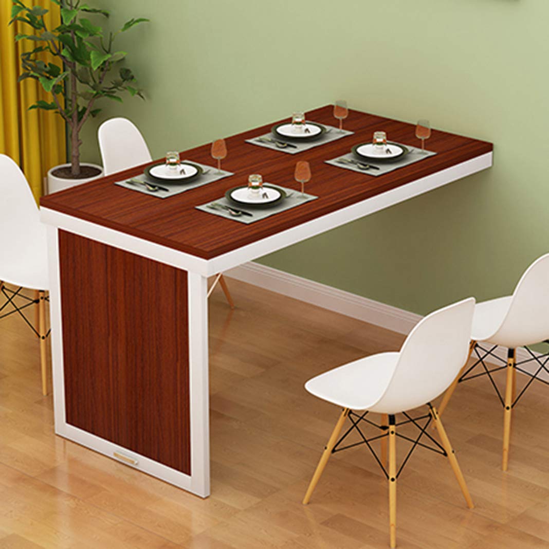 LWJSOCP Wall-Mounted Folding Table, Space-Saving Solid Wood Kitchen Desk, Multi-Functional Computer Desk & Dining Table, Compact Design for Small Spaces, Easy Installation