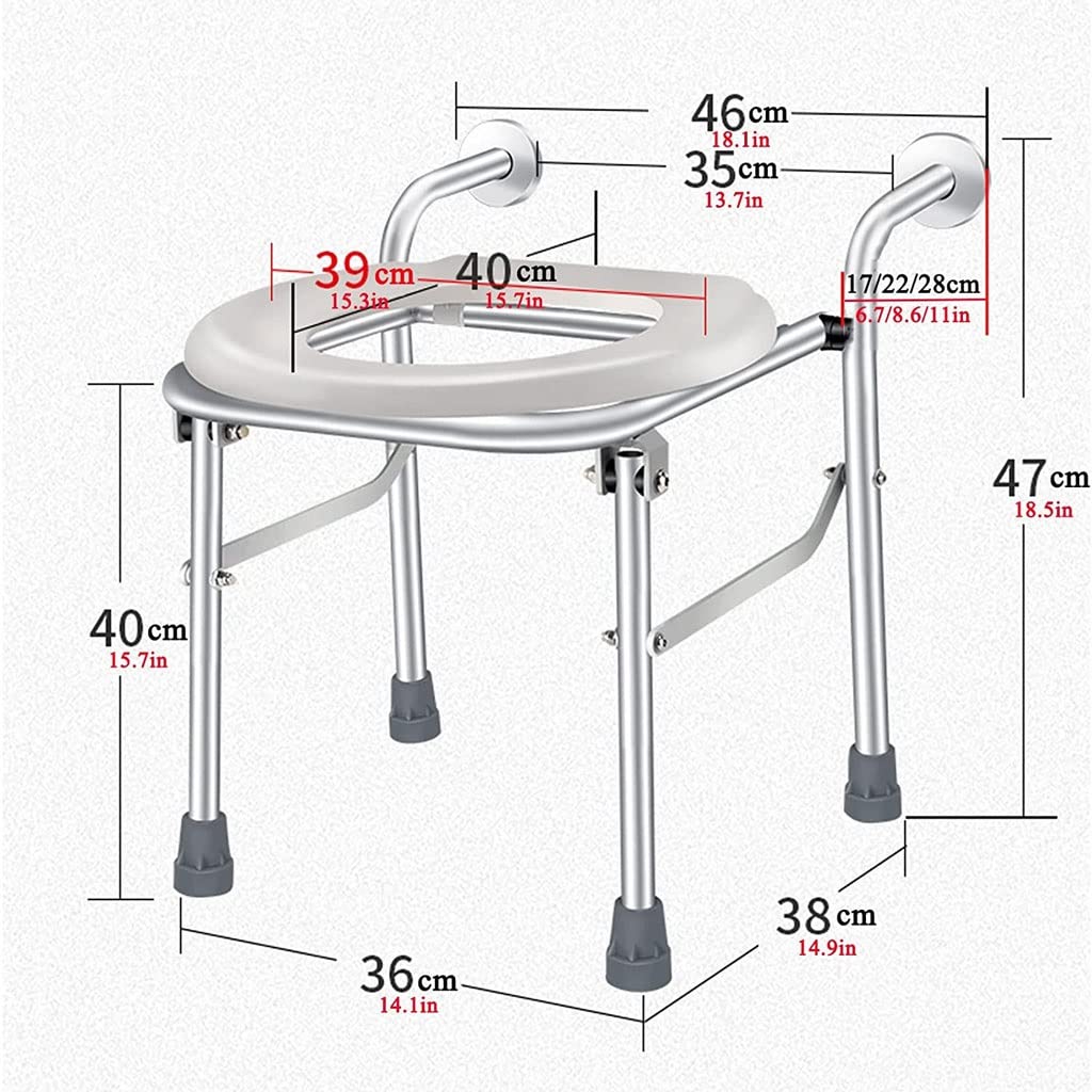 Składana Komoda/Krzesełko Pod Prysznic Składane łóżko nocne Krzesło z antypoślizgowymi gumowymi nogami, przenośne krzesło prysznicowe Camping Toalety, Aluminium Sezan toalety, 180 kg Krzesło alternaty
