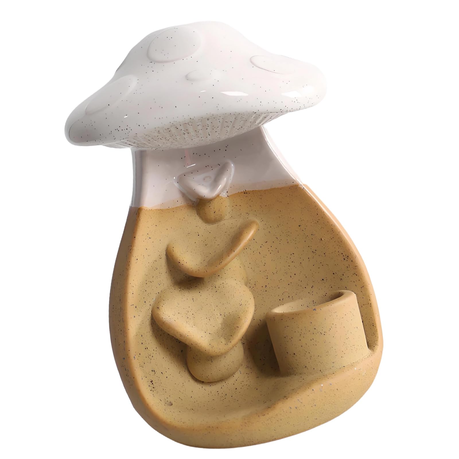 PANGBOER Ceramic Incenses Burners Mushroom Shape Backflow Holder for Shelf or Desktop Ambiences Decoration Tabletop Decoration
