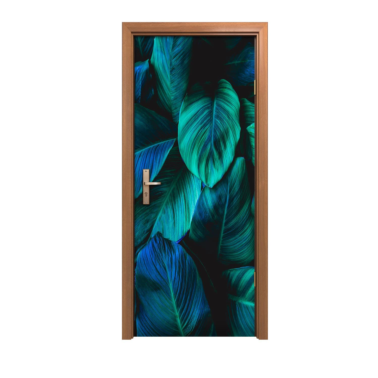 Autocollant de porte haut de gamme motif floral 90x200cm au design d'intérieur raffiné