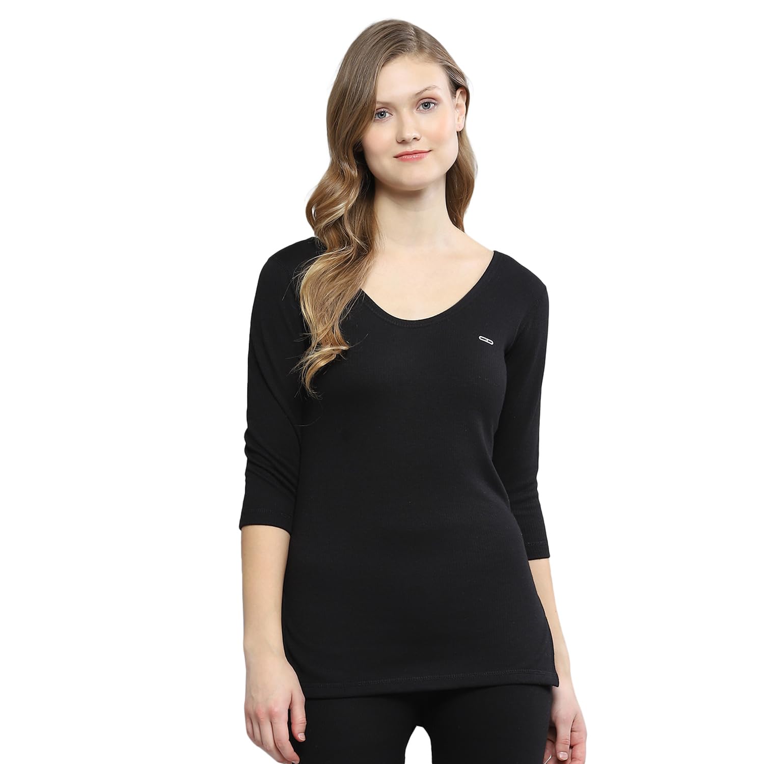 monte carlo Womens Solid Black Round Neck 3/4Th Sleeve Vest_6240CDL1BL-0-32-picture-23