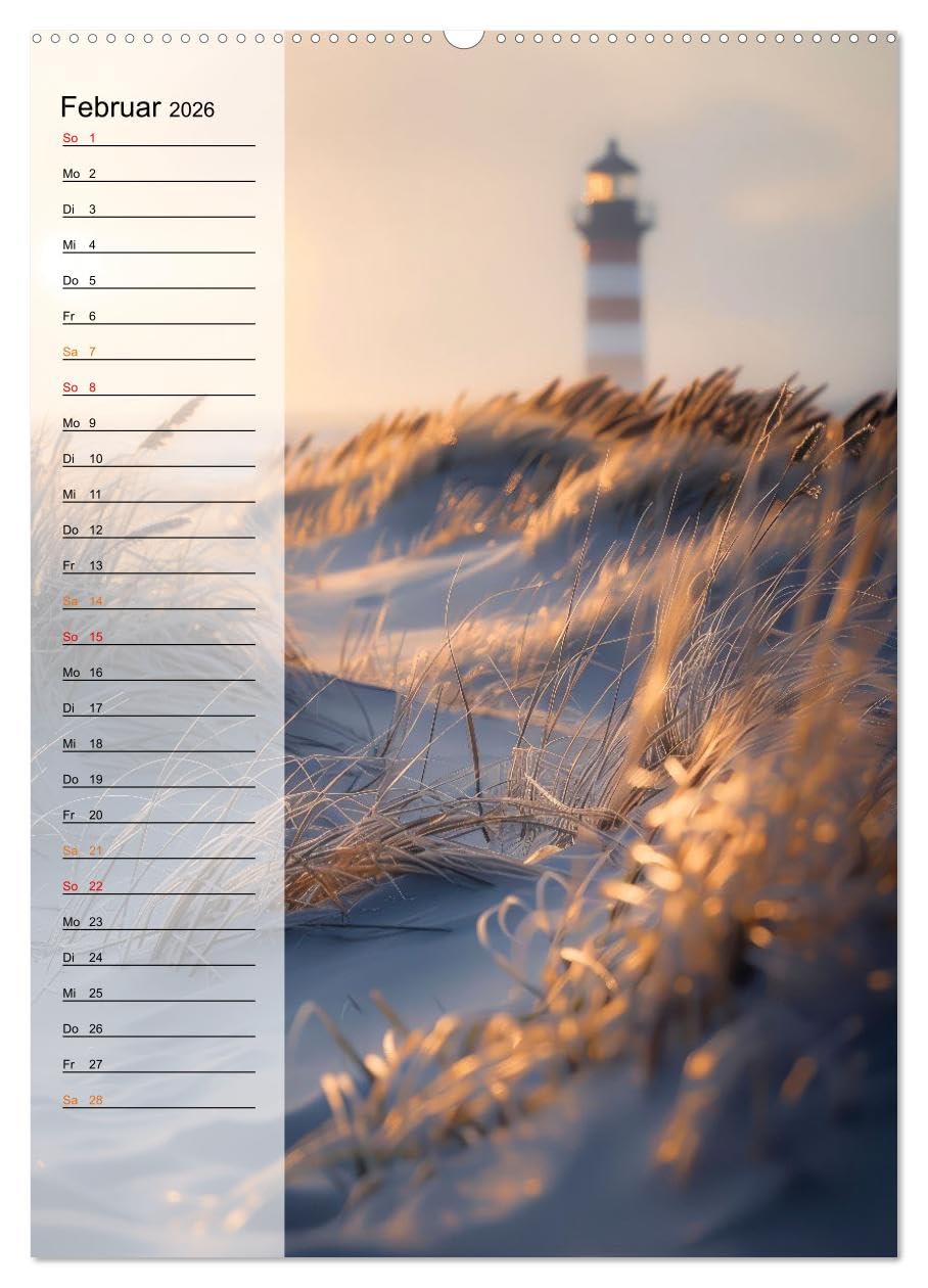 Maritim, Deutschlands Küsten (Wandkalender 2026 DIN A2 hoch), CALVENDO Monatskalender: Ein Terminplaner, der Platz zum Träumen lässt. (CALVENDO Natur)