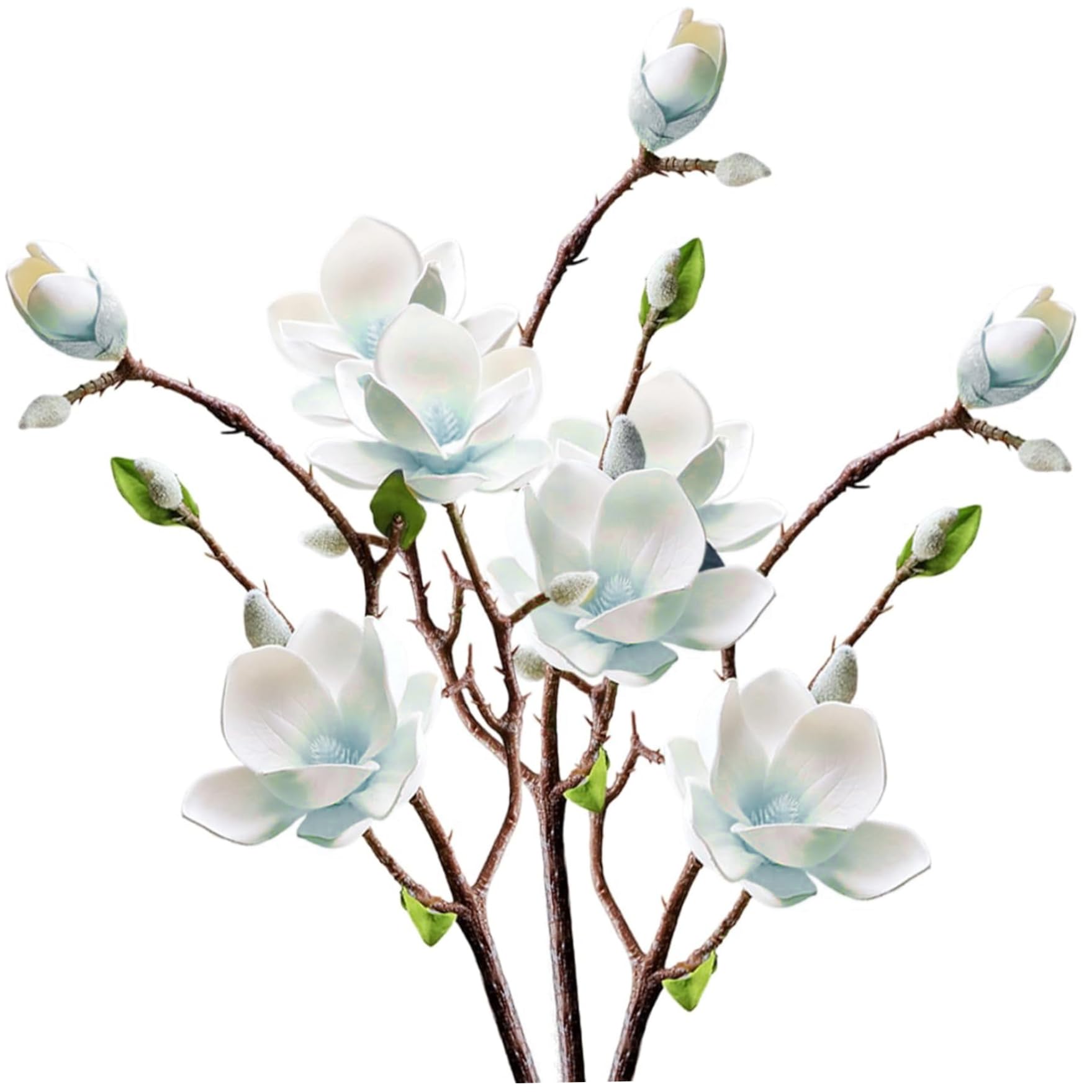 Lot de 3 tiges de magnolia artificielles 50 cm pour vase