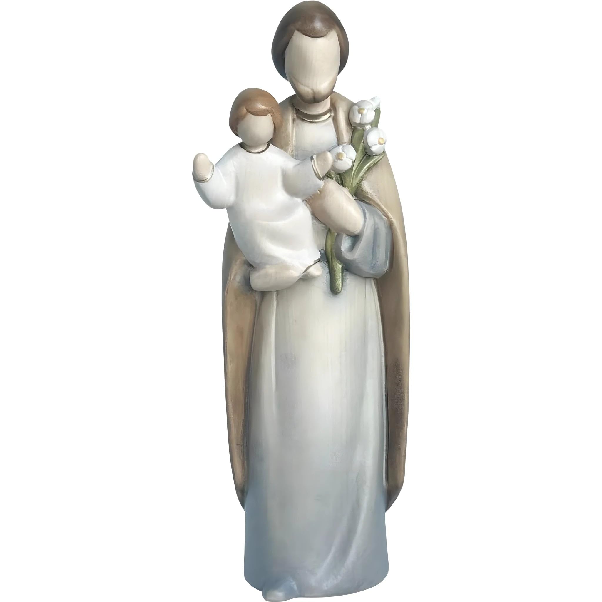 Carved Maple Wood Saint Joseph & Baby Jesus - Dolfi
