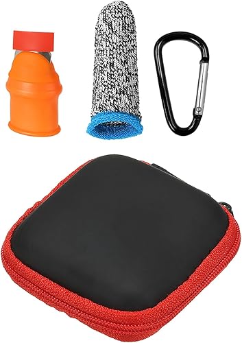 PATIKIL Juego de cuchillos grandes de silicona para el pulgar, cuchillo para plantas de cosecha, cubierta de dedos, herramienta de recolección de