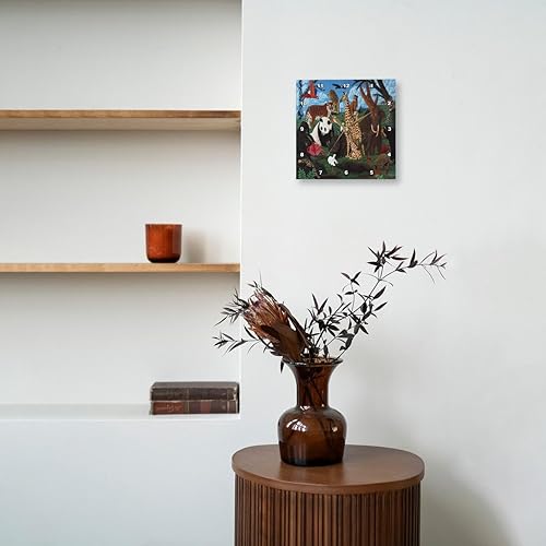 Miniatura 8 de Reloj de pared 3dRose LLC Zoo Animales, 10.0 x 10.0in
