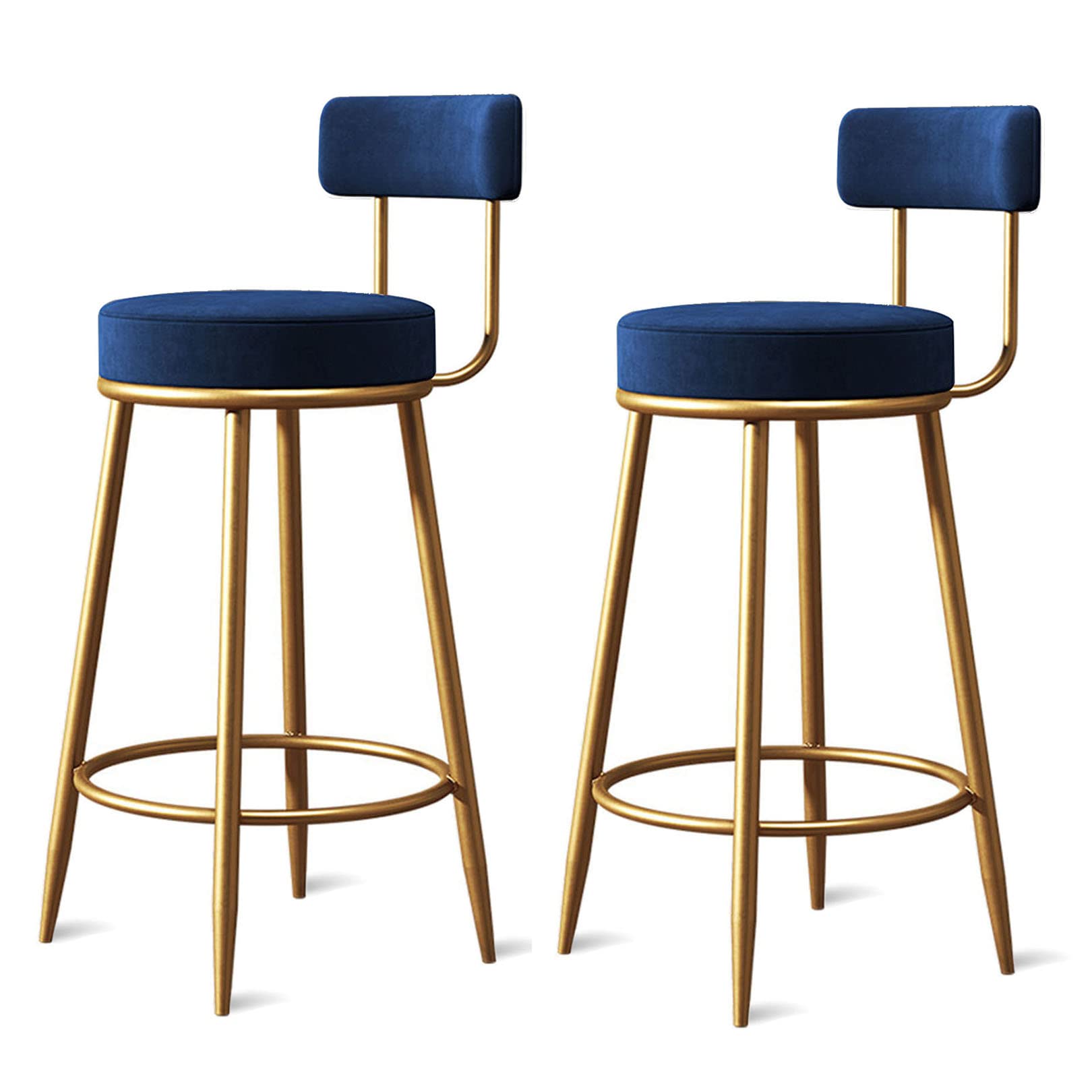 Tabourets de bar dorés au design moderne DASHADAO avec assise confort pour comptoir