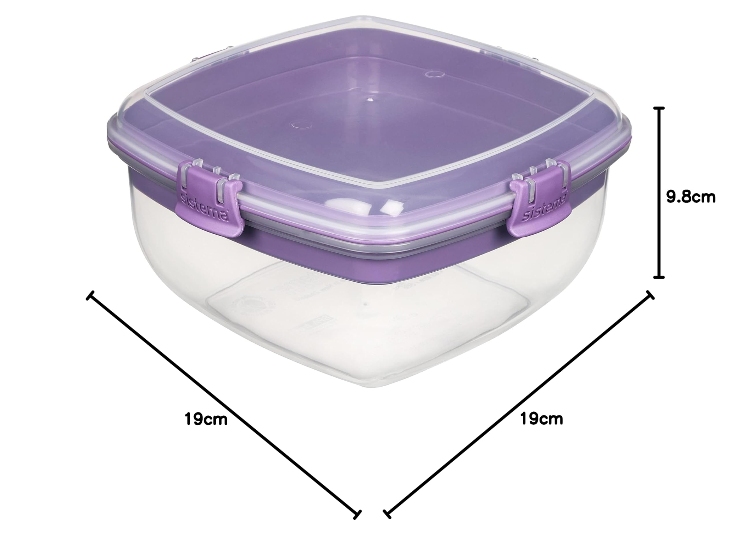 Sistema 21358 1.63L Salad & Sandwich, Polypropylene, Minty Teal