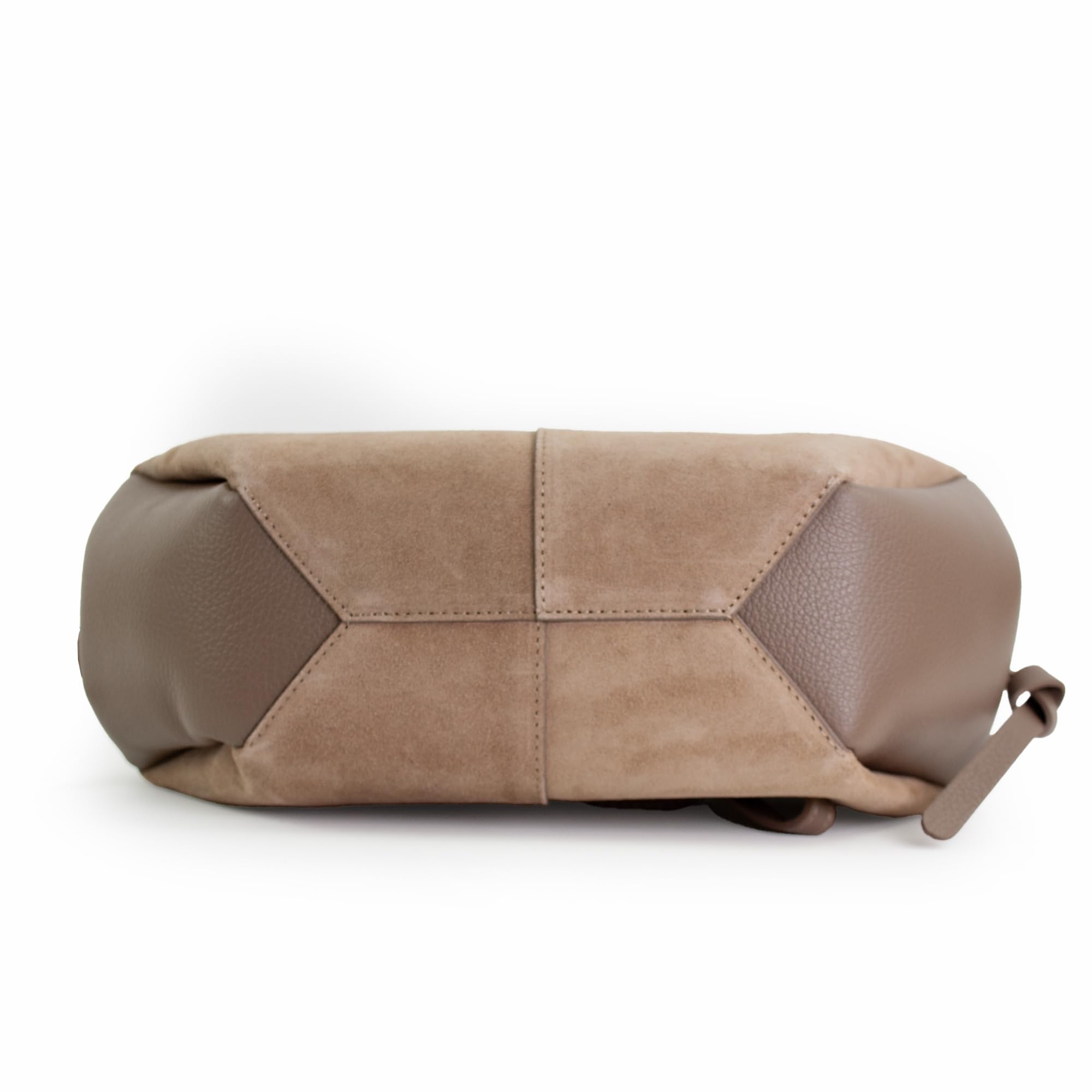 Wildleder Handtasche, Velours Umhängetasche mit verstellbarem Schultergurt, Schultertasche trapezförmig Leder & Wildleder mix