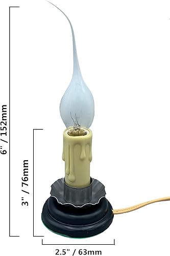 Miniatura 4 de Lámpara a vela Creative Hobbies Rustic Country de 5 pulgadas con interruptor de encendidoapagado borde metálico plug-in