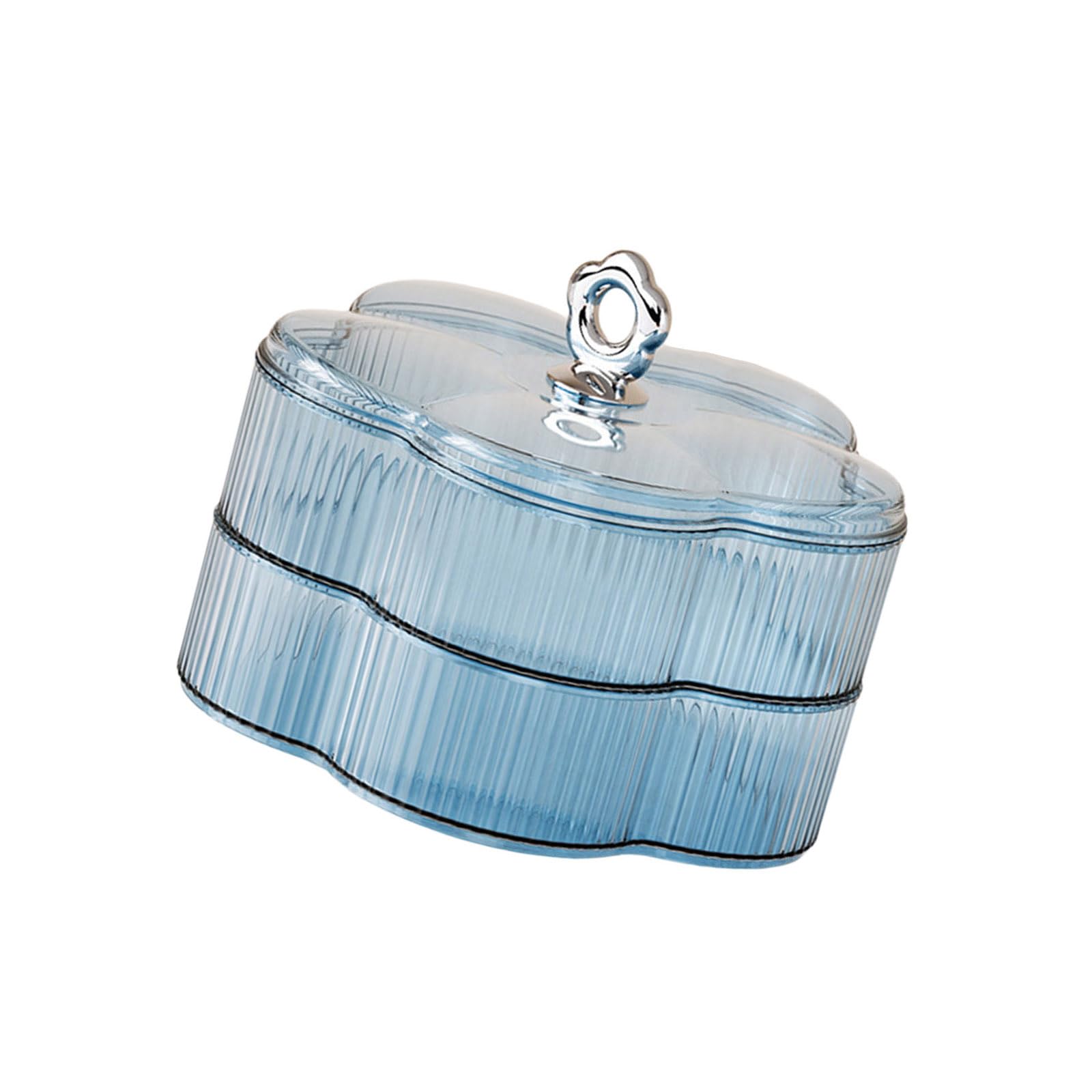 Tsophreniq 2 Tiers Floral Snacks Tray Serving for Candy Fruits Nut Home Kitchen Decoration Practical Storage Container Candy with Floral Designs