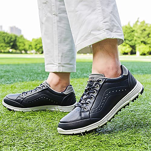 Image of THESTRON 2021 Men Golf Shoes Professional Spikes Golf Sport Sneakers Waterproof Mens Trainers Golfing