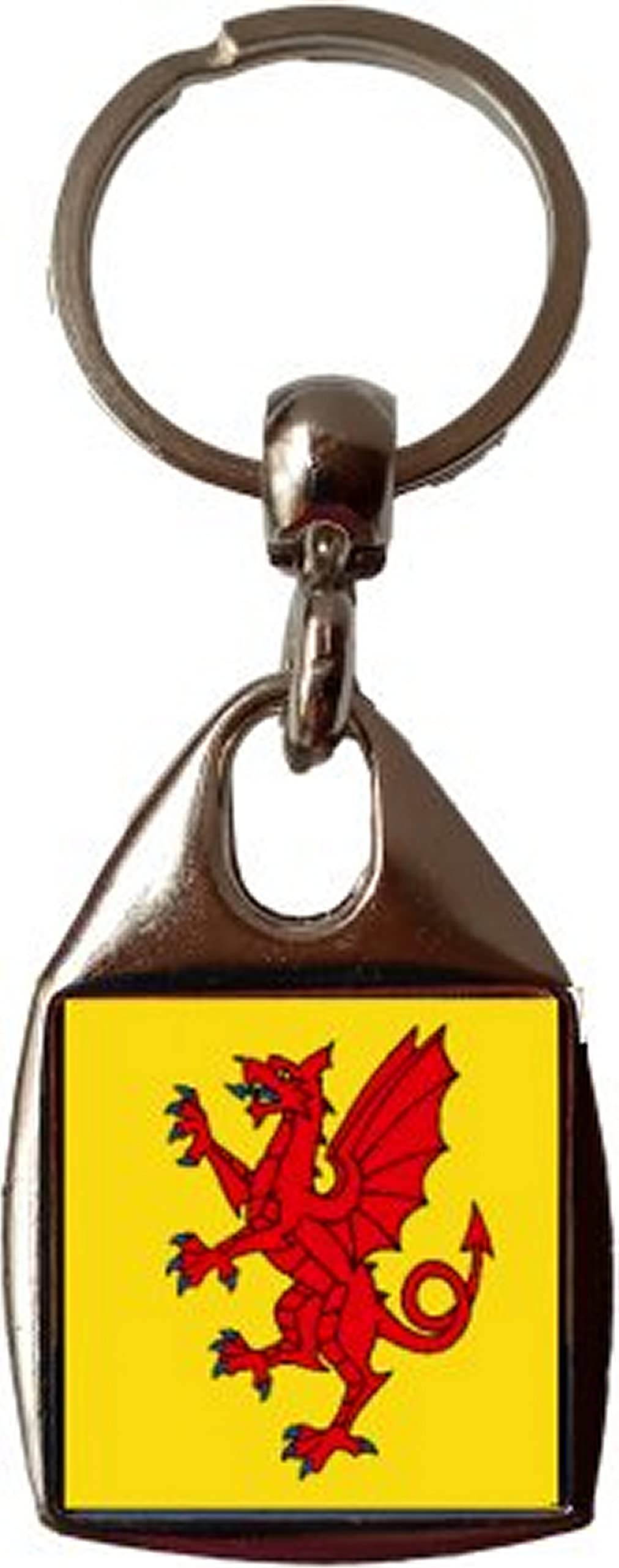 PJ4U Somerset Luxury Double Sided Metal Keyring And Velvet Gift Bag
