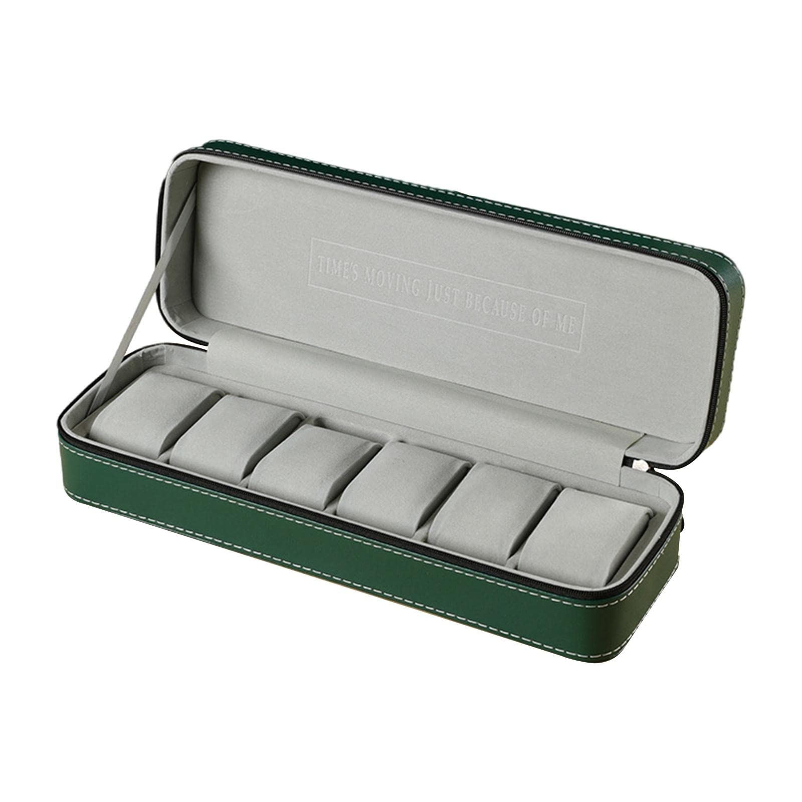 Stojak do przechowywania biżuterii, pudełko na zegarek eleganckie etui z szufladami na zegarki na rękę walizka podróżna Unisex dla dorosłych (Color : 6 Slot)