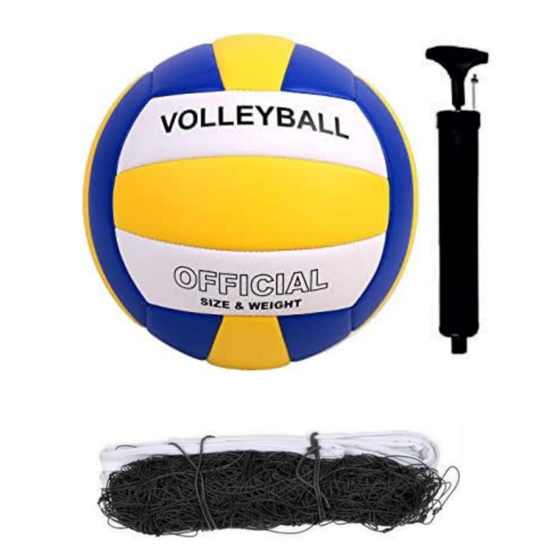 Swati Stylish Complete Volleyball Kit Size -5 Whit air Pump and Nylon net Official Size and Weight (Pack of 1) (B0BMB5ZN4K) Amazon Price History, Amazon Price Tracker