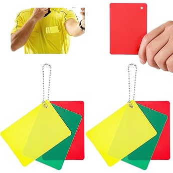 Set of 2 Football Referee Cards Green Yellow Red Card Football Referee Penalty Cards Disciplinary Cards Referee Cards Football Warning and Eject Cards Tool