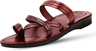 Holy Land Market Men/Women Biblical Jesus Leather Sandals/Slides From Jerusalem (Shepherd's Field Style)