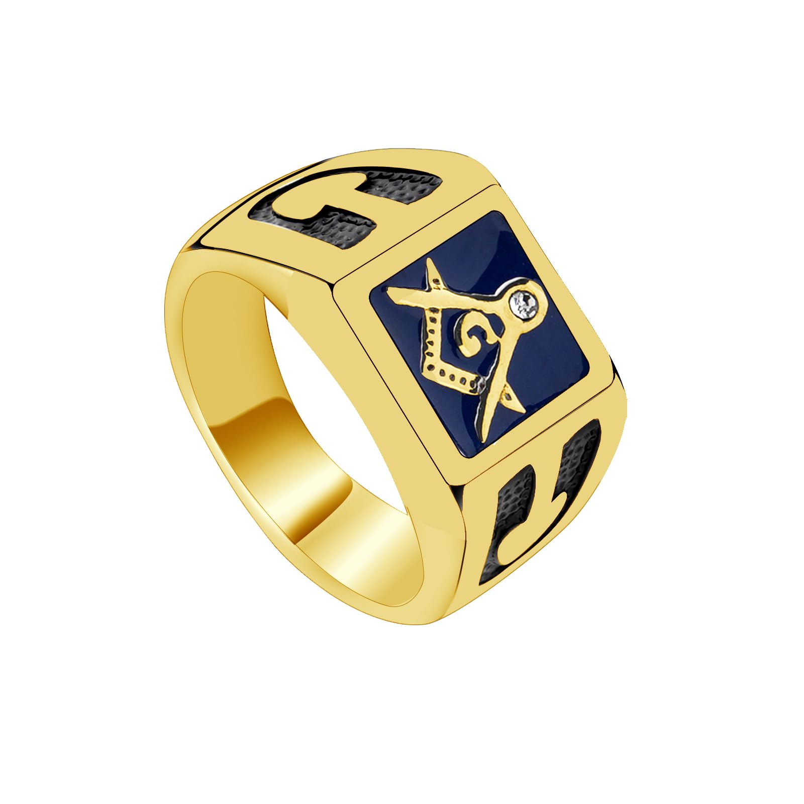 WKXZMTR Freemason Ring - Masonic Jewelry for Men - Punk Style Religious Amulet