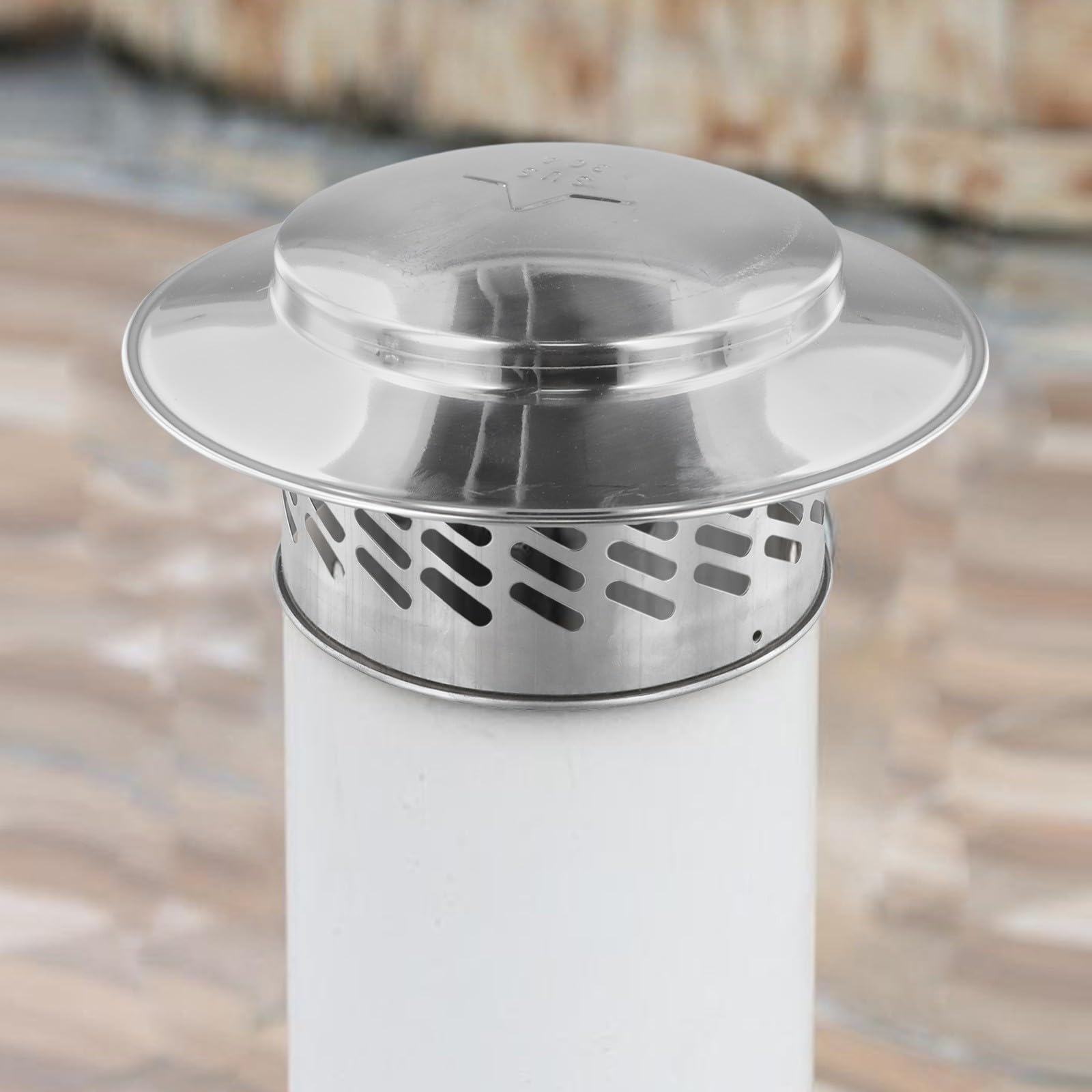 KGLHJDY Stainless Steel Chimney Rain Cap Exhaust Pipe, 80mm-200mm, Prevents Leaves and Snow Entry