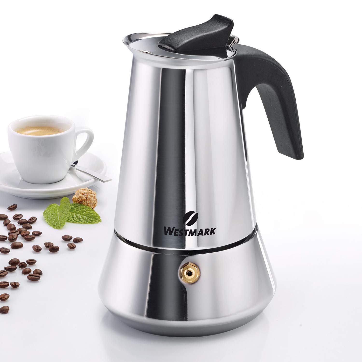 Westmark Brasilia Plus 24682260 - Cafetera italiana para 6 tazas de espresso, apta para inducción, acero inoxidable